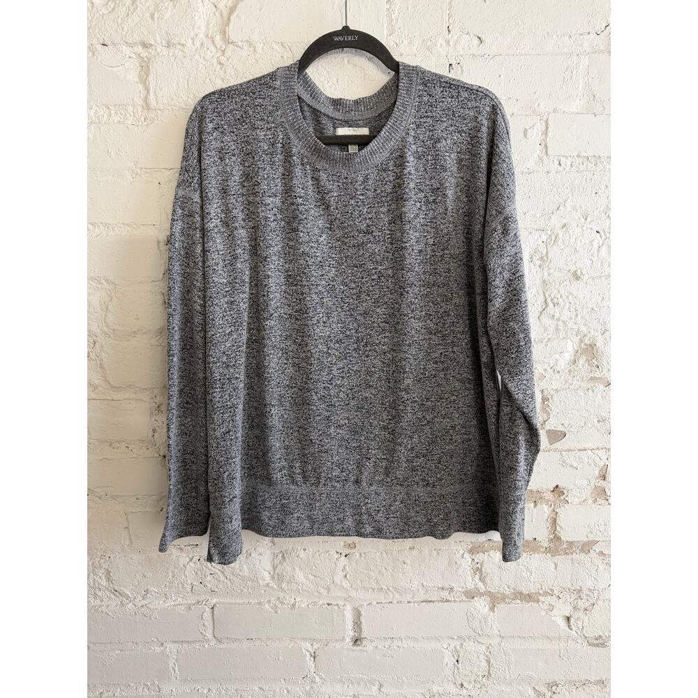 Lucky Brand Gray Marled Knit Crewneck Sweater XL Soft Stretch Pullover